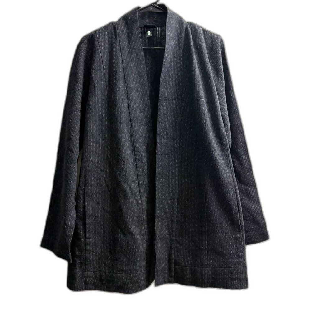 Women's Eileen Fisher Wool Blend Open Front Blazer/Jacket Size L